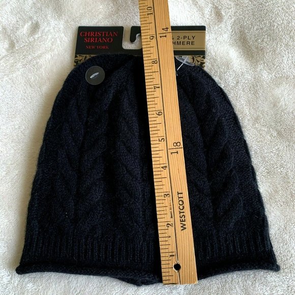 Christian Siriano black 100% cashmere hat main image 6